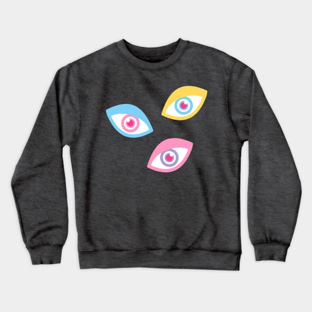 Big Pastel Eyes Crewneck Sweatshirt by XOOXOO